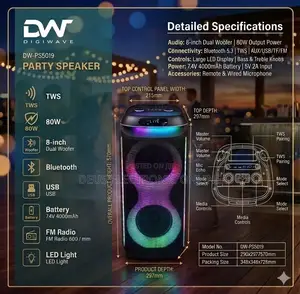 Digiwave Rechargeable Speaker 80w and 240w