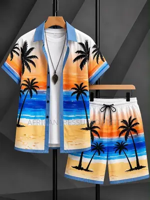 European Baroque 3d Printer Short Sleve Shirt and Matching Short