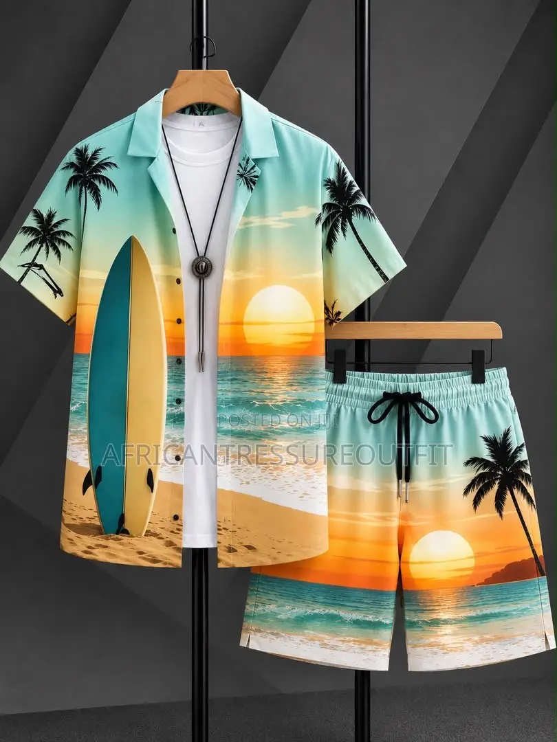 European Baroque 3d Printer Short Sleve Shirt and Matching Short