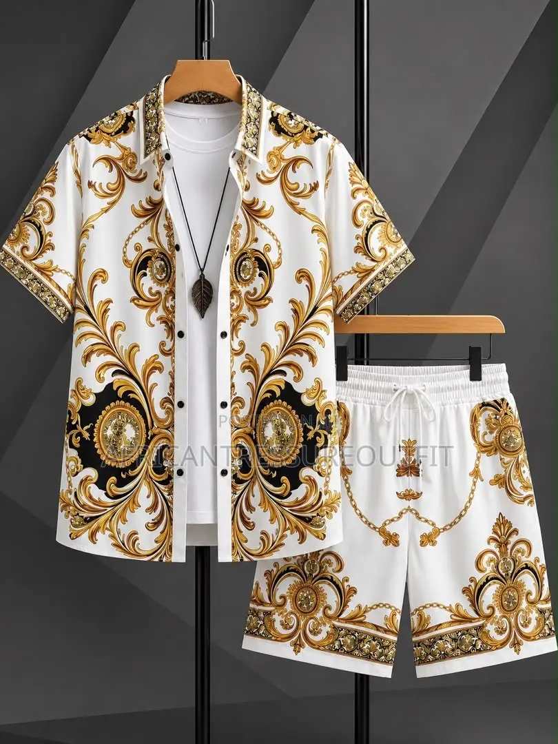 European Baroque 3d Printer Short Sleve Shirt and Matching Short