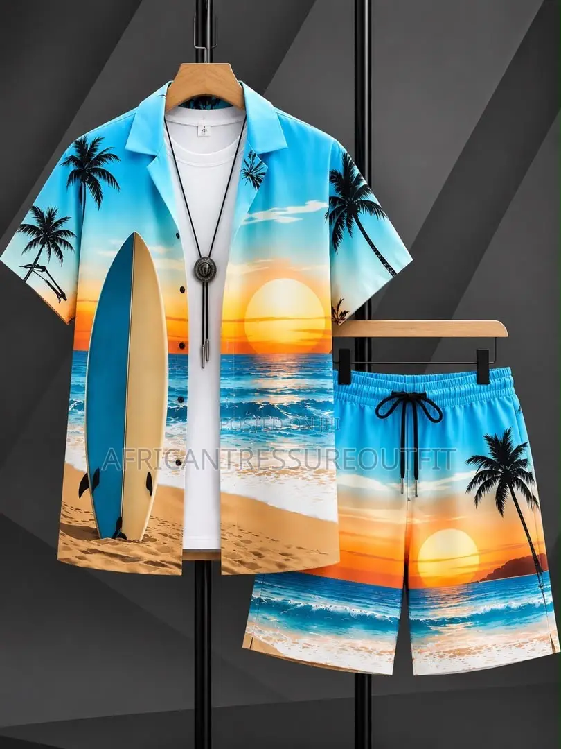 European Baroque 3d Printer Short Sleve Shirt and Matching Short