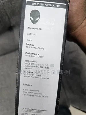 New Laptop Alienware 15 16GB Intel Core i7 SSD 512GB