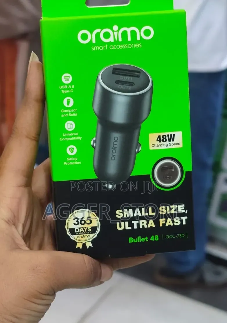 Oraimo Bullet 48 OCC-73D 48W Ultra-Fast Dual-Port Car Charger
