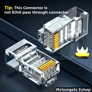 RJ45 Cat5e Pass Through Connectors 100 Pack for UTP Network Cable