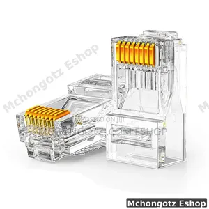 RJ45 Cat5e Pass Through Connectors 100 Pack for UTP Network Cable