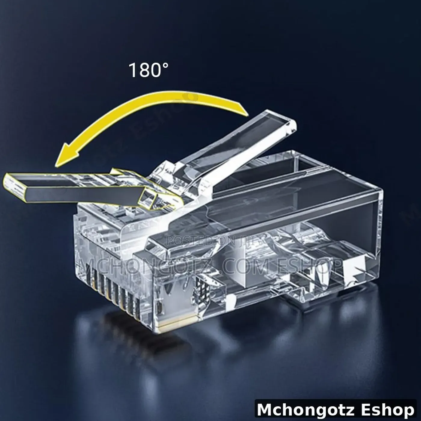 RJ45 Cat5e Pass Through Connectors 100 Pack for UTP Network Cable