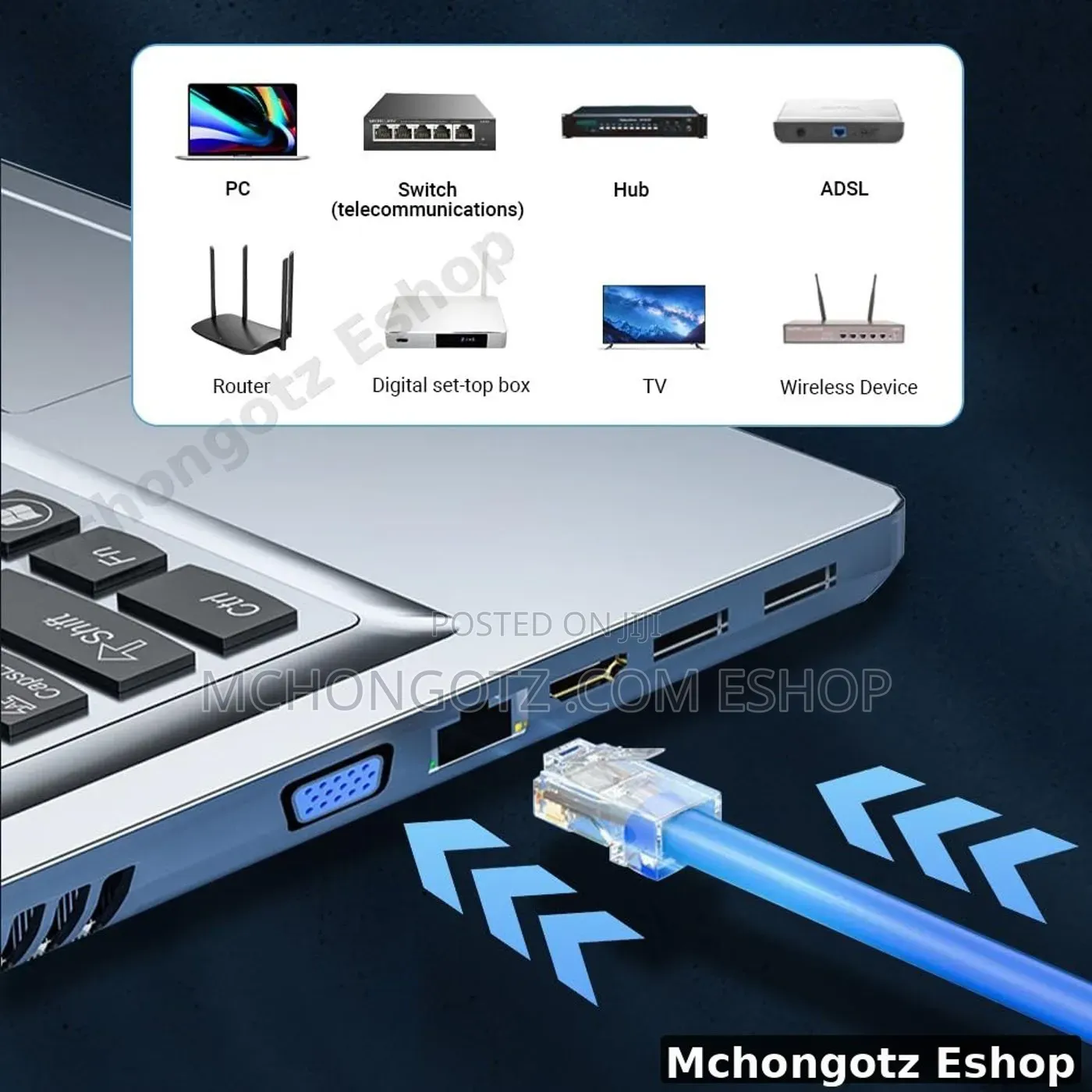 RJ45 Cat5e Pass Through Connectors 100 Pack for UTP Network Cable
