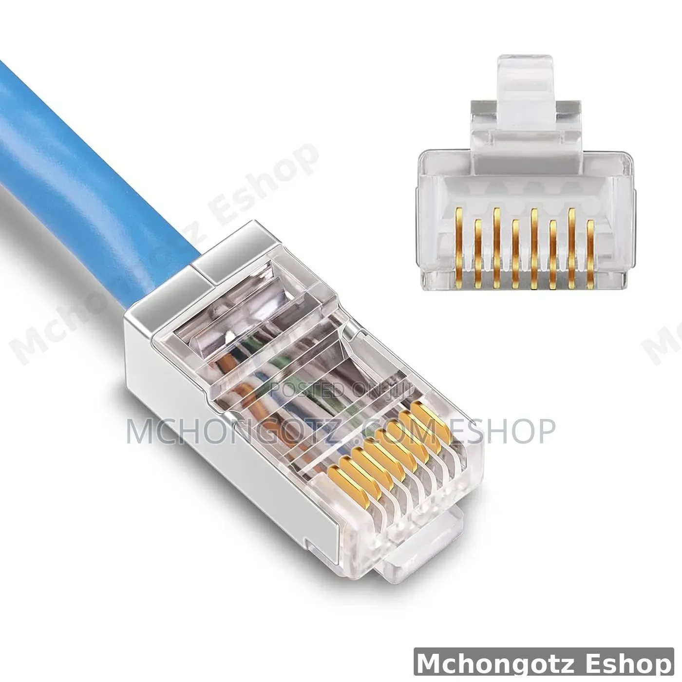 RJ45 Cat5e Pass Through Connectors 100 Pack for UTP Network Cable