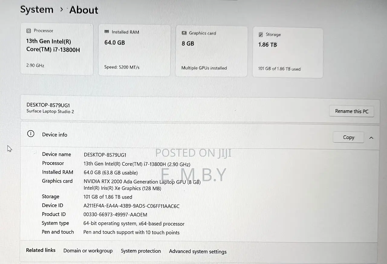 New Laptop Microsoft Surface Laptop Studio 2 64GB Intel Core i7 SSD 1T