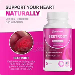 Rosabella Organic Beet Root Capsules (1300mg, 60 Capsules)