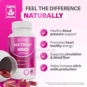 Rosabella Organic Beet Root Capsules (1300mg, 60 Capsules)