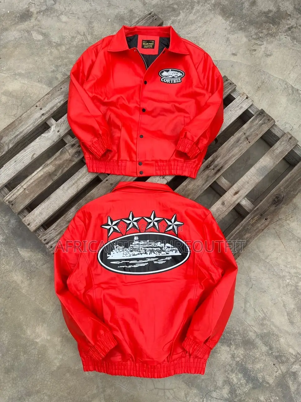 Syna World Leather Jackets Bold Signature Graffit Logo Across the Back
