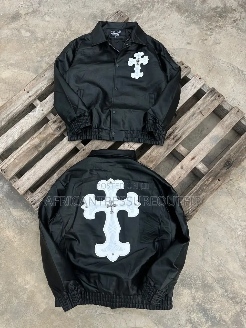 Syna World Leather Jackets Bold Signature Graffit Logo Across the Back