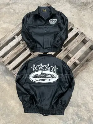 Syna World Leather Jackets Bold Signature Graffit Logo Across the Back