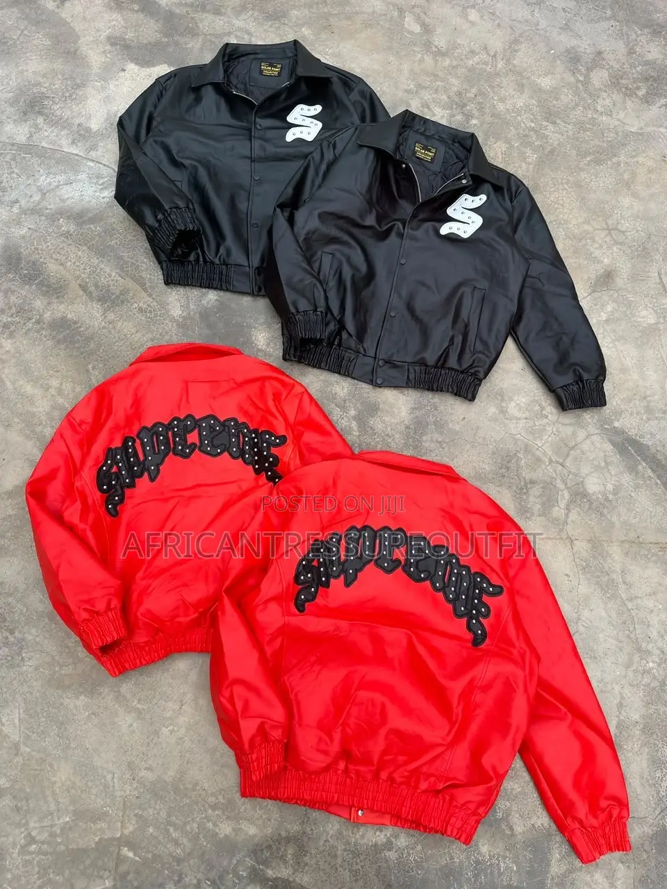 Syna World Leather Jackets Bold Signature Graffit Logo Across the Back