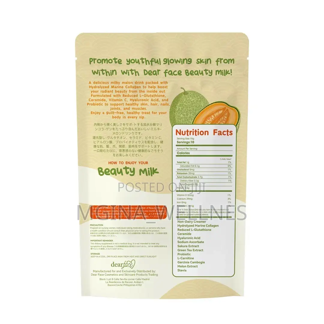 Face Beauty Milk Premium Japanese Melon Collagen Drink
