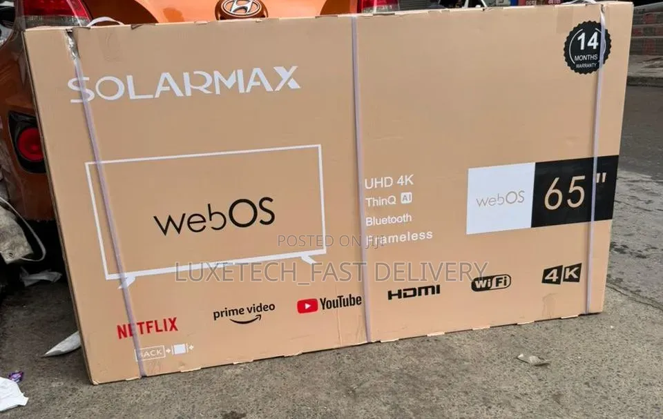 Solarmax 65 Inch UHD Smart TV – webOS With ThinQ AI, Frameless Design