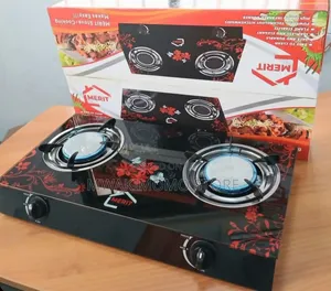 Merit Double-Burner Glass Top Gas Stove