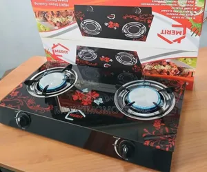 Merit Double-Burner Glass Top Gas Stove