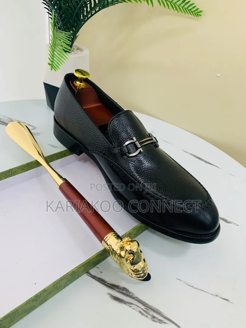 Black and Coffee Leather Shoes