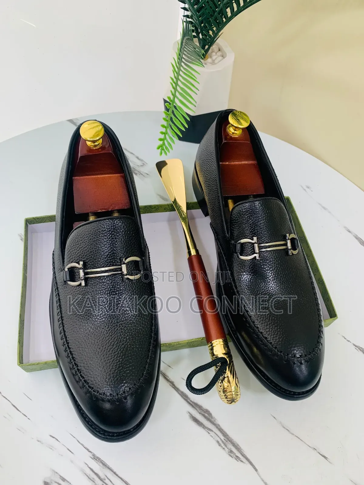 Black and Coffee Leather Shoes