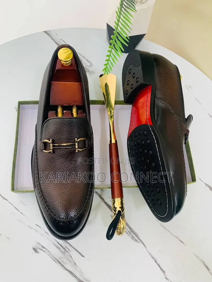 Black and Coffee Leather Shoes