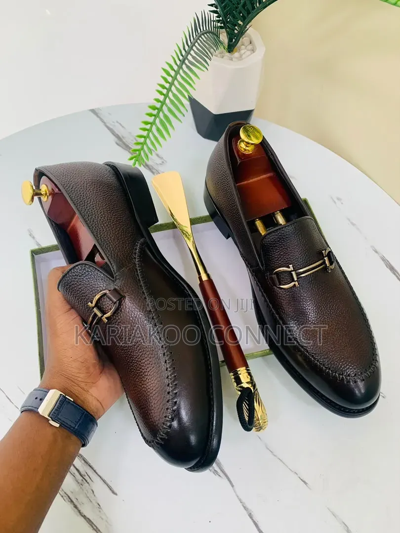 Black and Coffee Leather Shoes