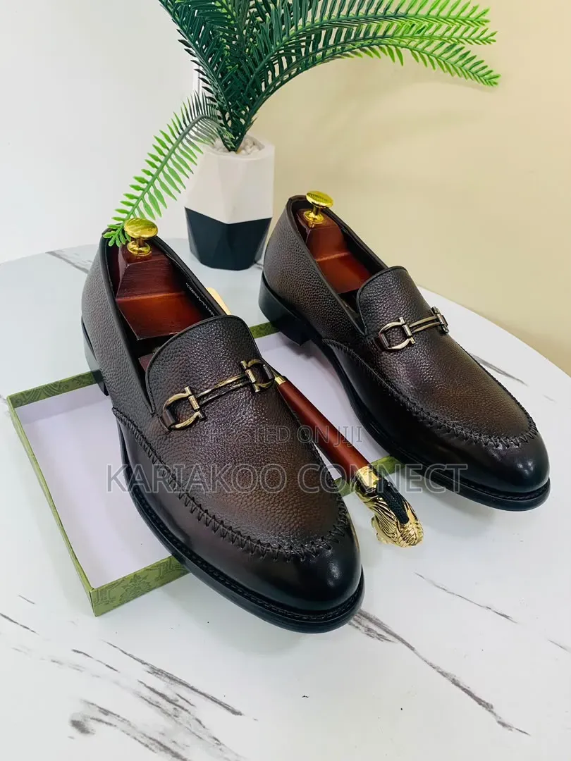 Black and Coffee Leather Shoes