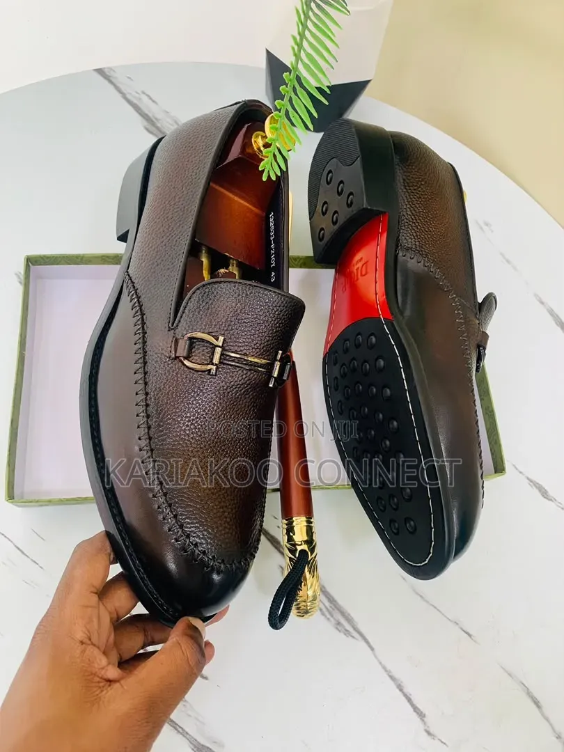 Black and Coffee Leather Shoes