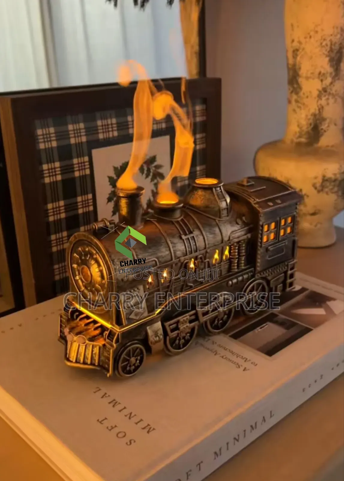 LED Vintage Train Shaped Aroma Diffuser and Humidifier.