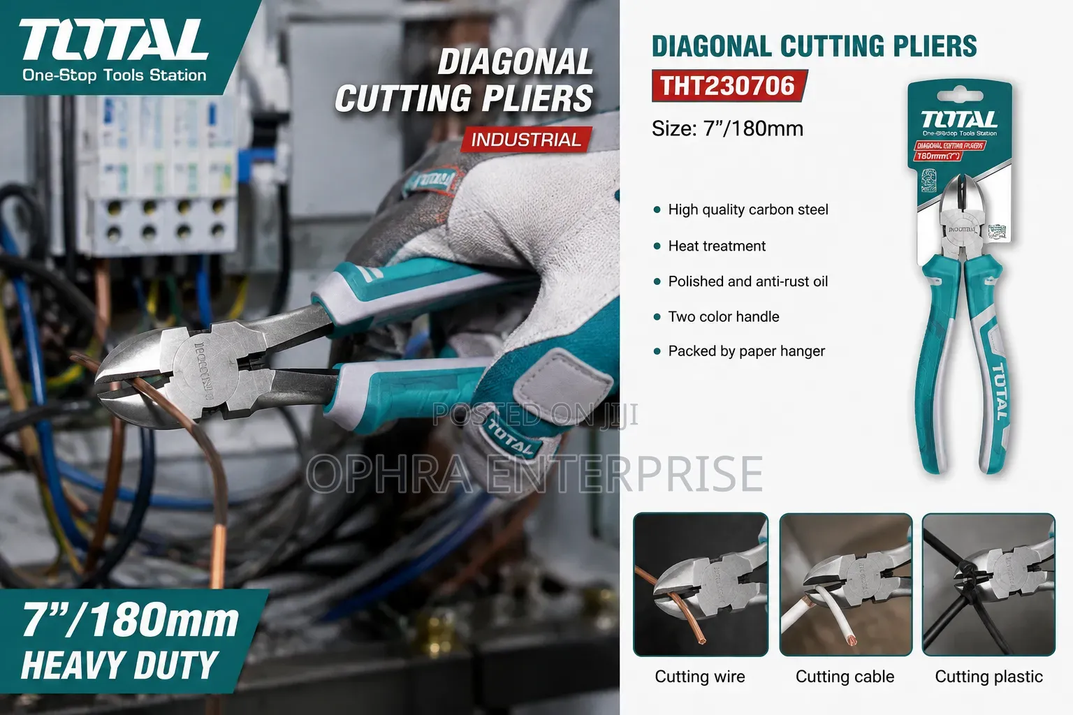 Heavy-Duty Diagonal Cutting Pliers 7" (180mm)