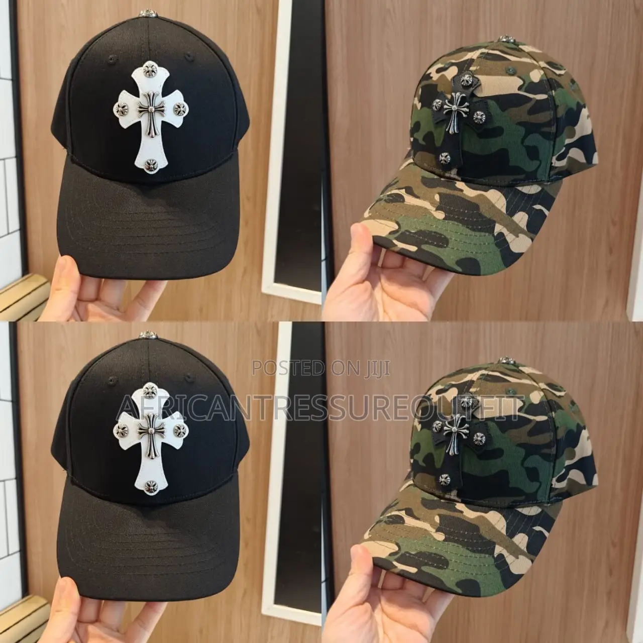 Chrome Tripple Cross Baseball Cap| Chrome