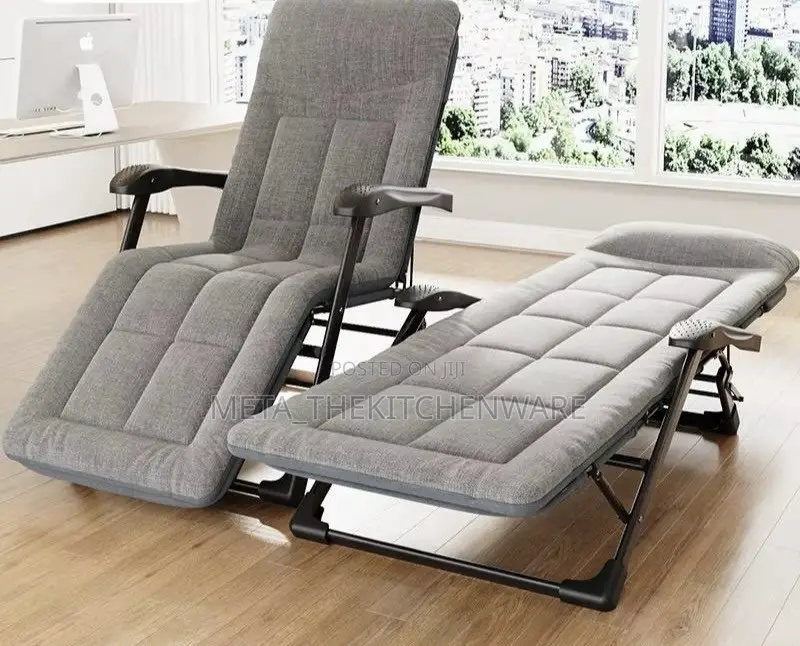 Folding Chair, Garden Chaise Lounge With Cushion WCG FCB-S08