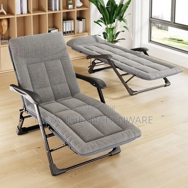 Folding Chair, Garden Chaise Lounge With Cushion WCG FCB-S08