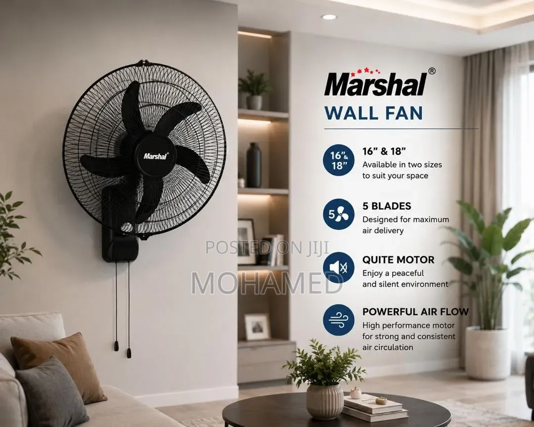 Writing
 Marshal Wall Fan 
 Size: 18"