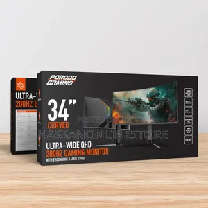 Porodo Gaming Ultra-Wide QHD 200Hz Gaming Monitor With Ergonomic