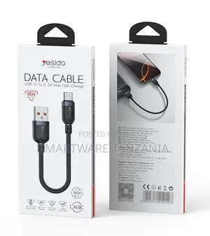 Yesido USB-A to USB-C Data Cable, 18W Max Output, 30cm Length, Braided