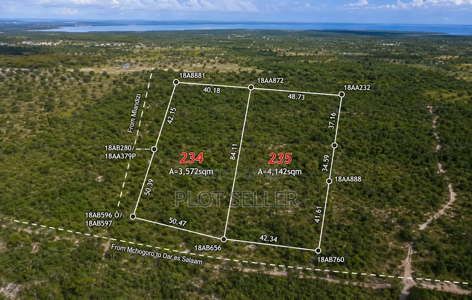 2 Acers for Sale Facing Morogoro Road at Mlandizi