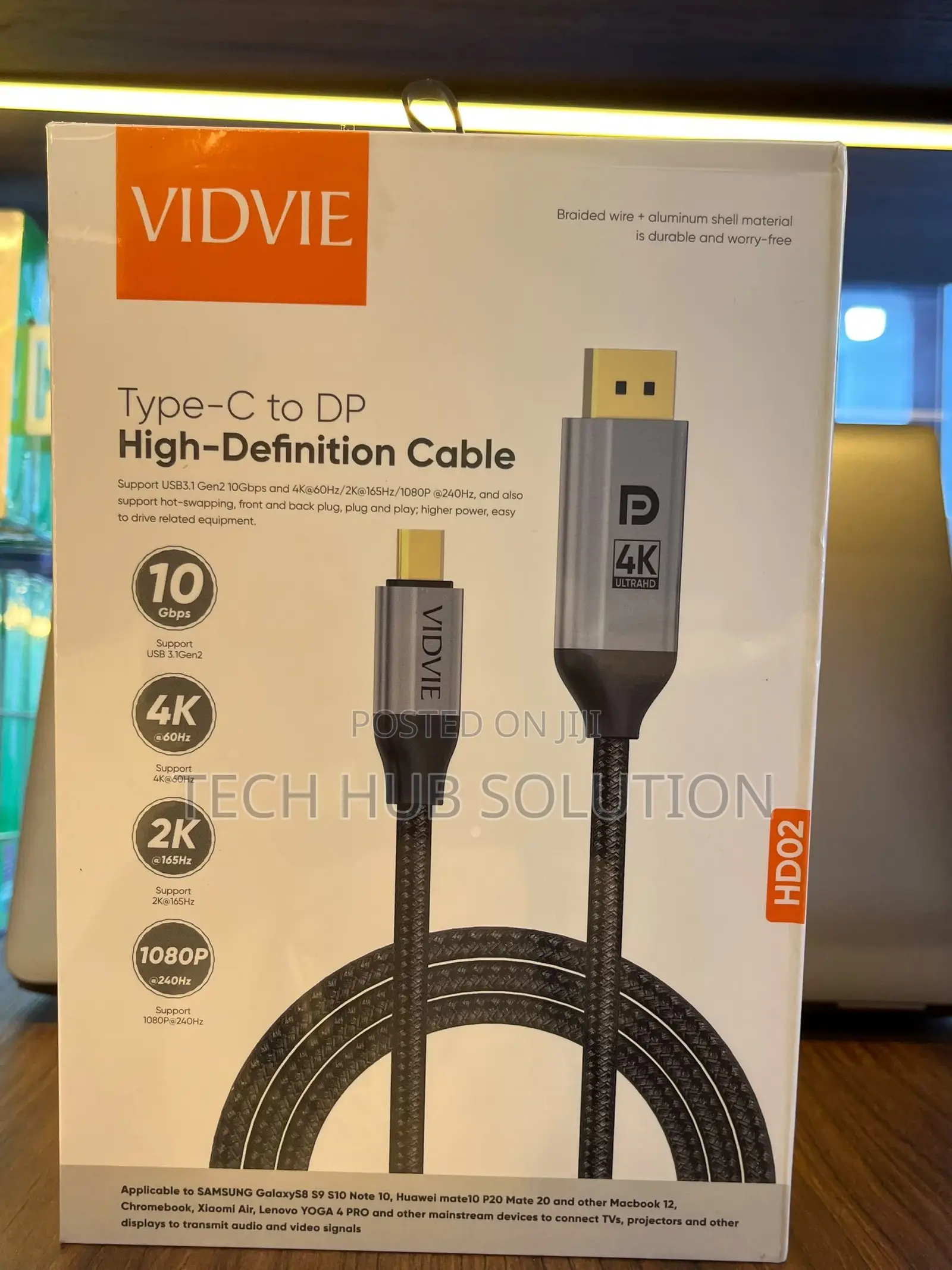 VIDVIE HD02 USB-C to DisplayPort Cable