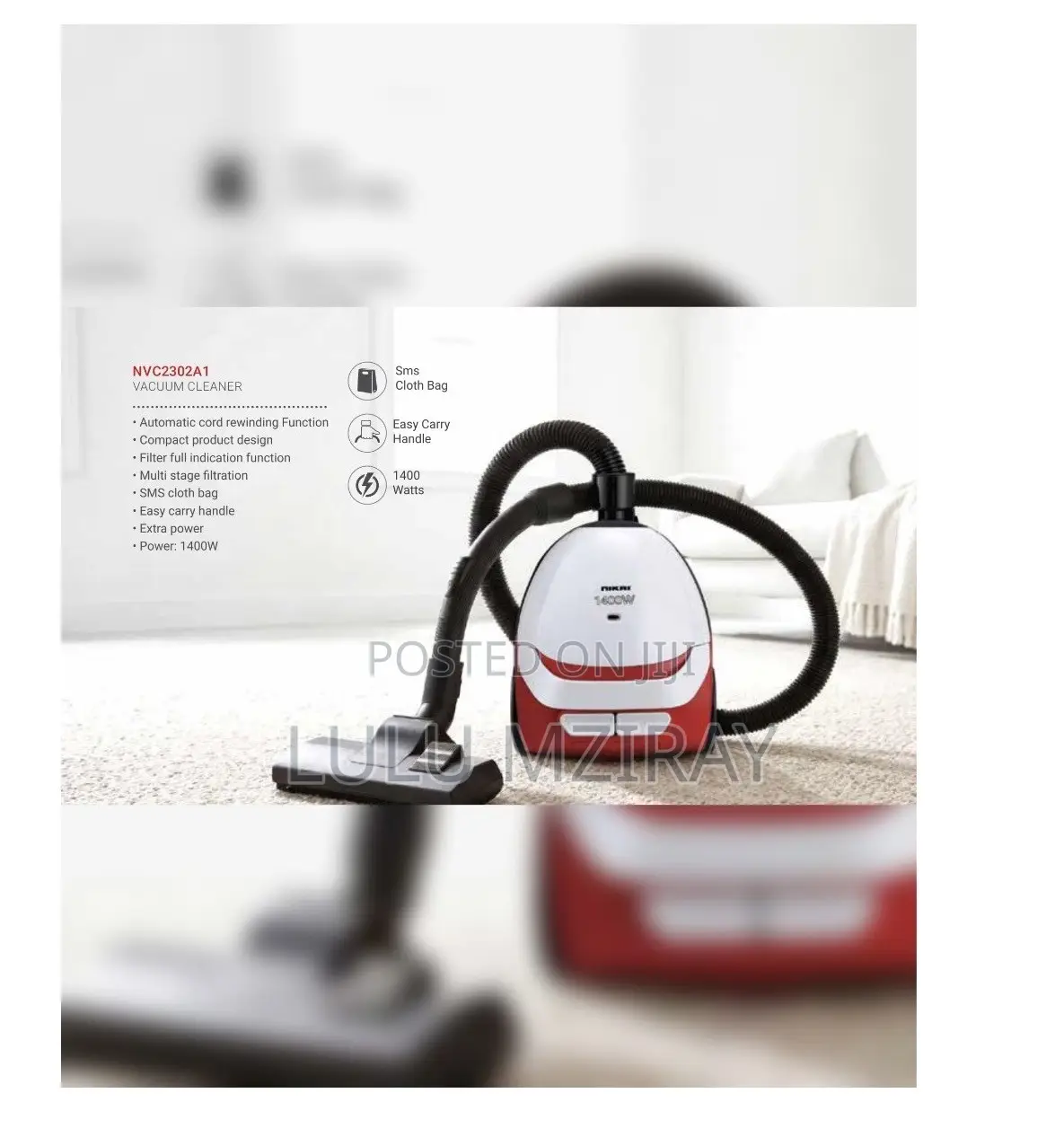 Nikai Vaccum Cleaner 1.2litre