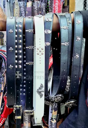 Chrome Hearts-Ice Style Studded Leather Belt Available