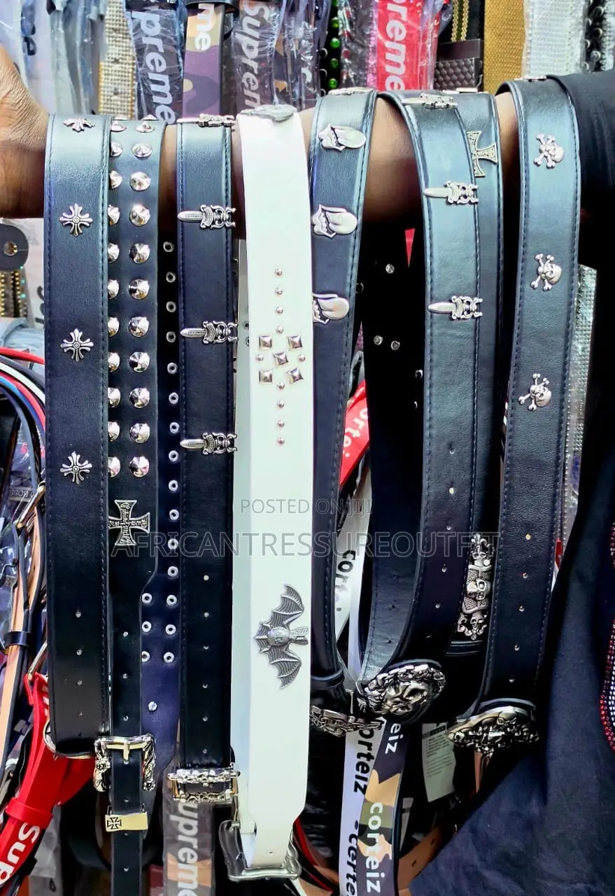 Chrome Hearts-Ice Style Studded Leather Belt Available