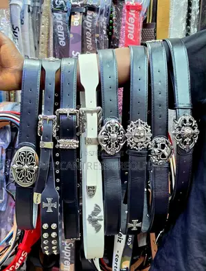 Chrome Hearts-Ice Style Studded Leather Belt Available