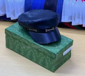 Beret Caps Leather Embellished Band Cross the Front