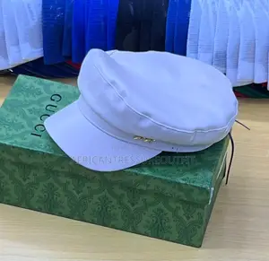 Beret Caps Leather Embellished Band Cross the Front