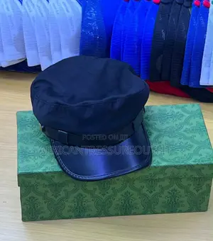 Beret Caps Leather Embellished Band Cross the Front