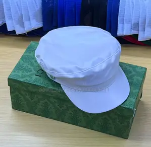 Beret Caps Leather Embellished Band Cross the Front