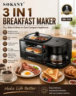* Sokany 3-in-1 Breakfast Maker – Model Sk-145 * * 3-in-1