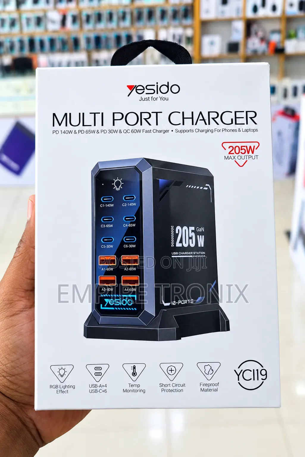 YESIDO YC119 205W GaN Multi Port Charger Fast Charging Station