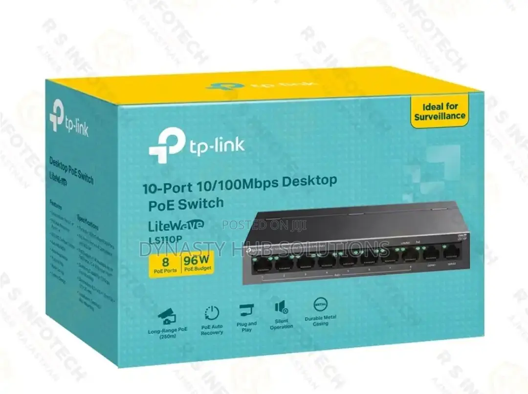 LS110P TP-Link 10-Port 10/100Mbps Desktop Switch With 8-Port PoE+